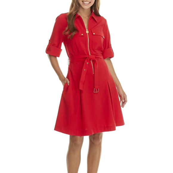 New! MICHAEL KORS Belted Shirtdress - Picture 3 of 4